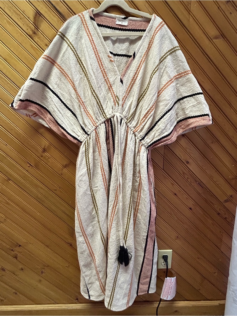 Cost Plus World Market Striped Knit Top in Cream, Pink and Black